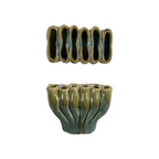 6 Section Green Vase