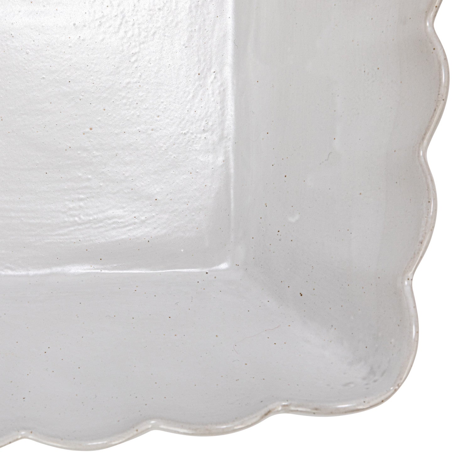 Serving Bowl with Scalloped Edge, Matte White